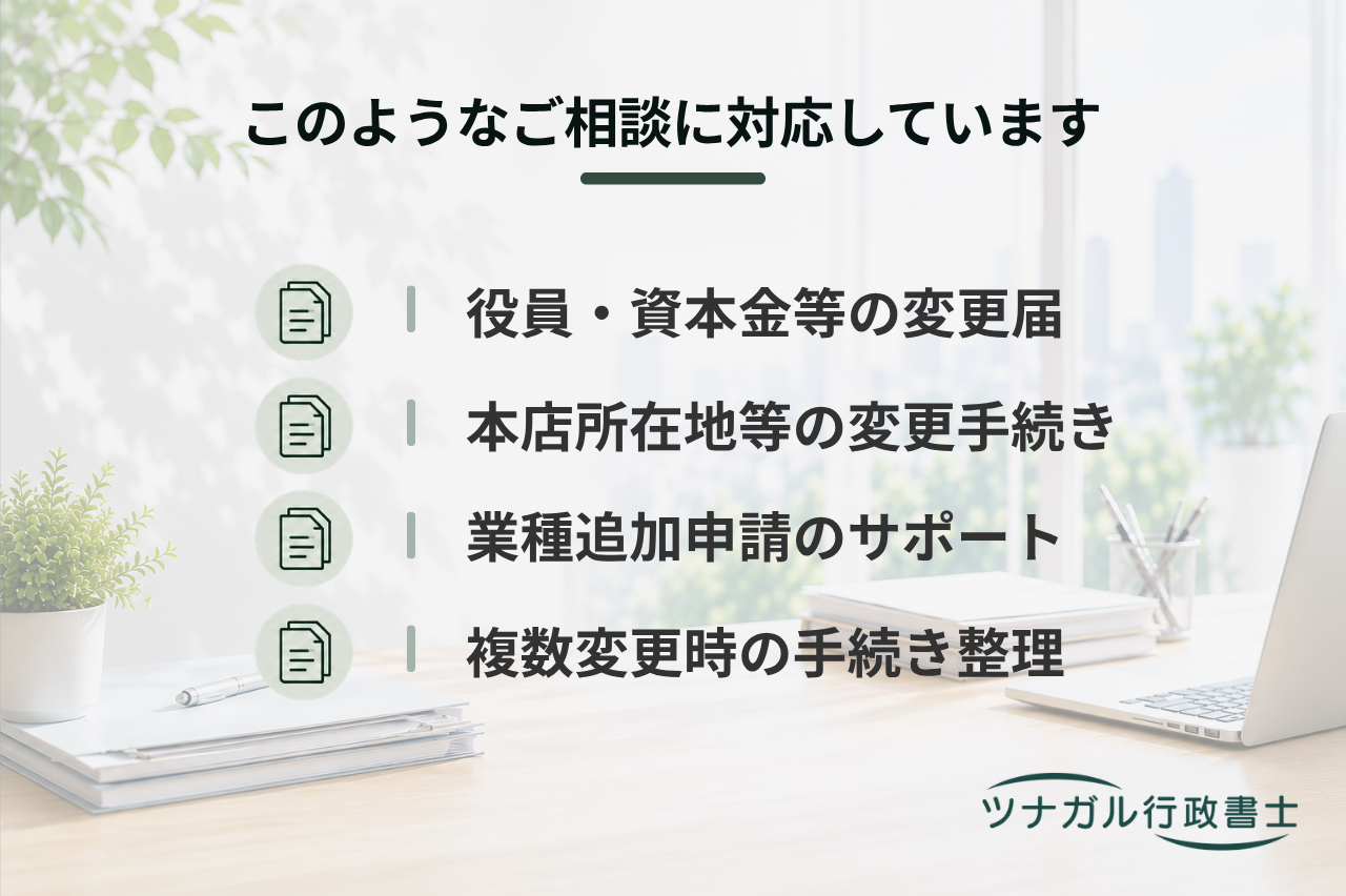 建設業の各種変更届・業種追加申請（a005）