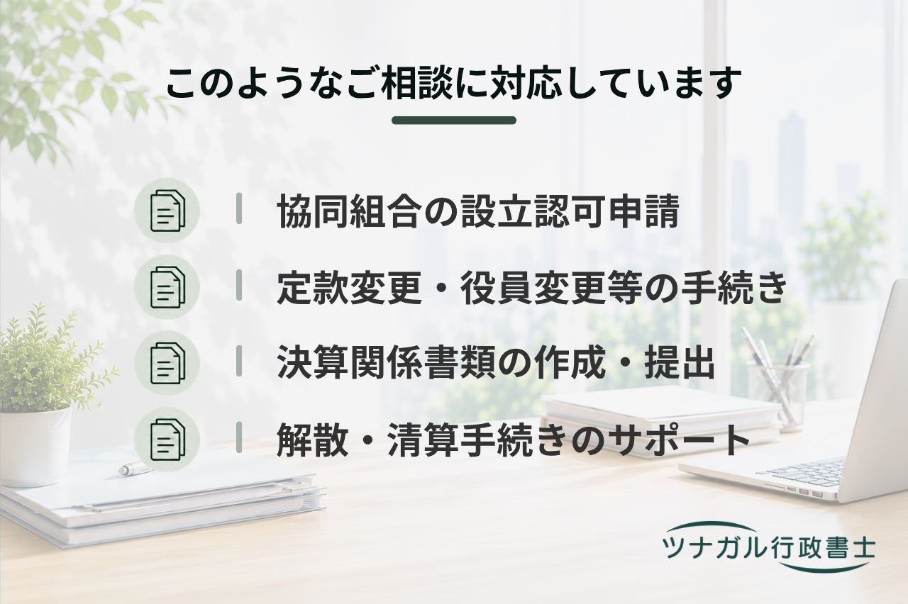 中小企業等協同組合の設立・変更・決算・解散申請（d055）