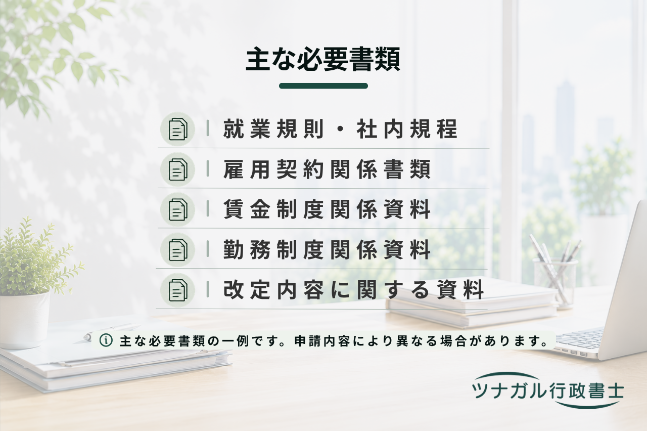 社内規程・労使協定書の作成支援（賃金規程、退職金規程、出張旅費規程、育児・介護休業規程、変形労働時間制等）（d057）