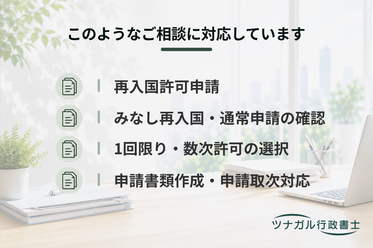 再入国許可申請サポート（みなし再入国許可に該当しない場合）（h091）