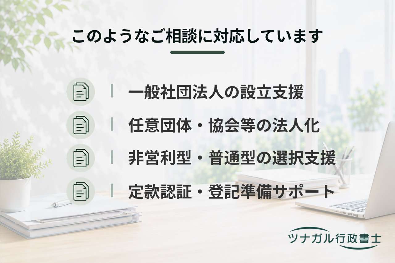 一般社団法人設立サポート（普通型・非営利型）（d108）