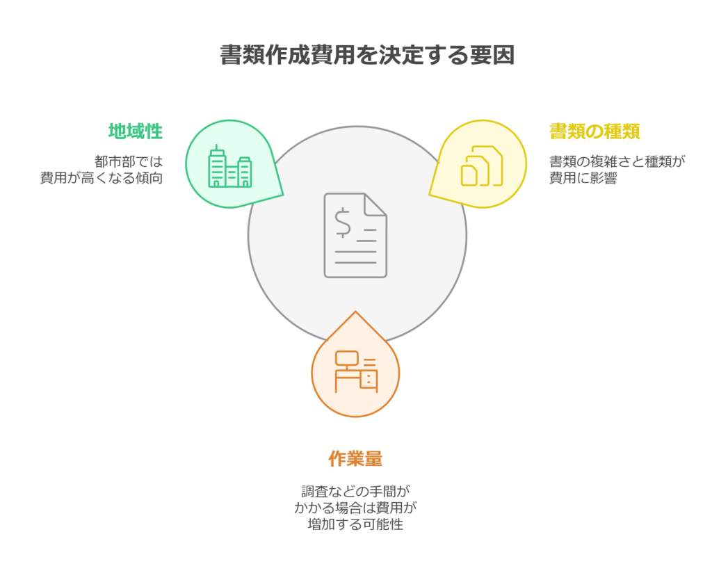 書類作成費用を決定する要因