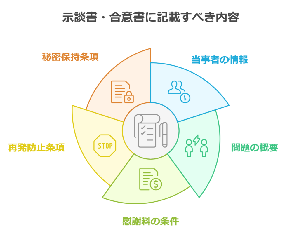 示談書や合意書に記載すべき内容