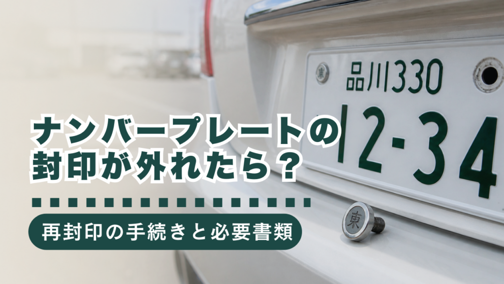 ナンバープレートの封印が外れたらどうする？再封印の手続き・必要書類・陸運局での対応を解説