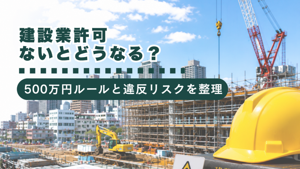 建設業許可がない場合どうなる？500万円ルールと違反リスクをわかりやすく解説