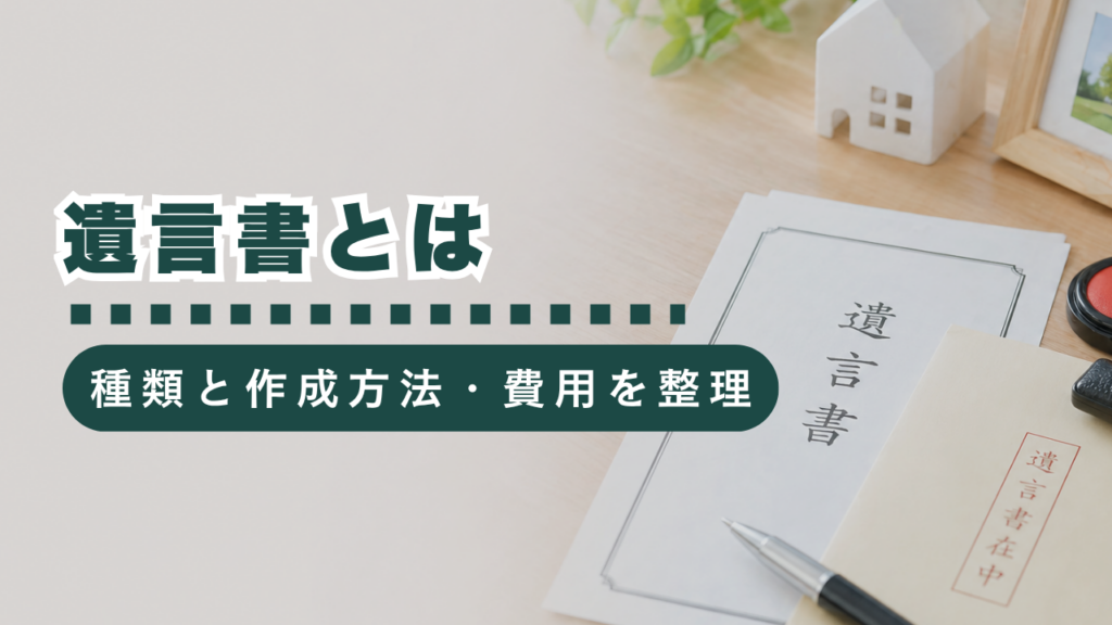 遺言書とは？種類・作成方法・費用から行政書士のサポート内容まで解説