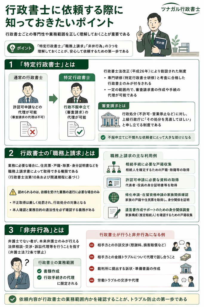 行政書士に依頼する際に知っておきたいポイント
