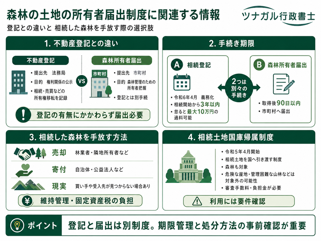 森林の土地の所有者届出制度に関連する情報