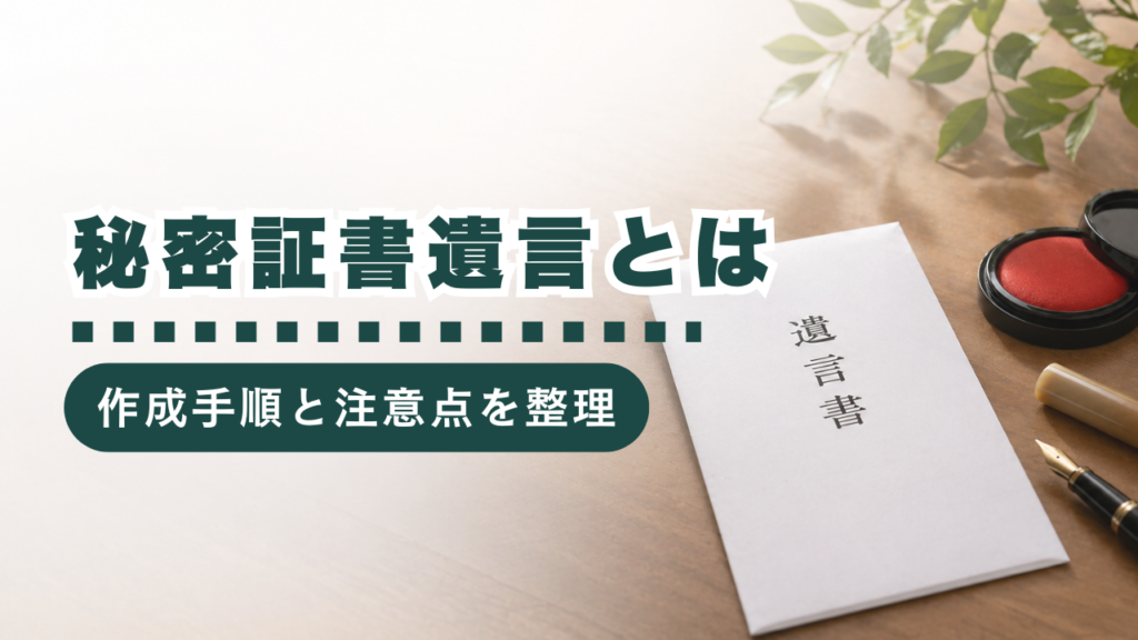 秘密証書遺言とは？特徴から作成方法、費用まで行政書士が徹底解説
