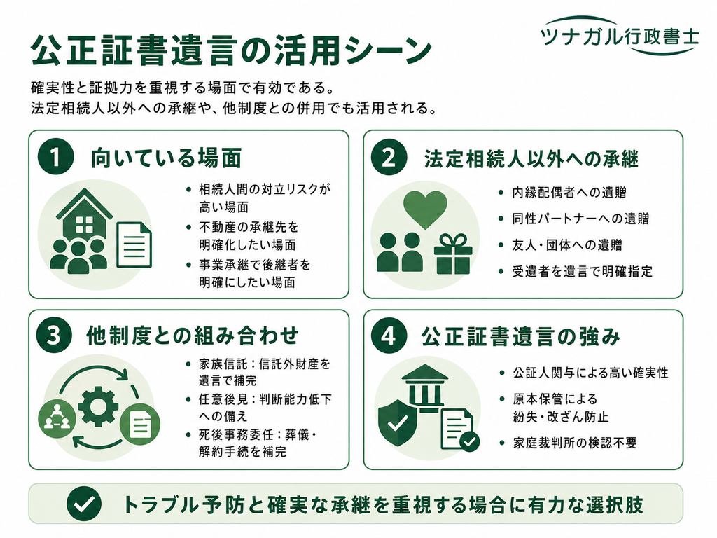 公正証書遺言の活用シーン