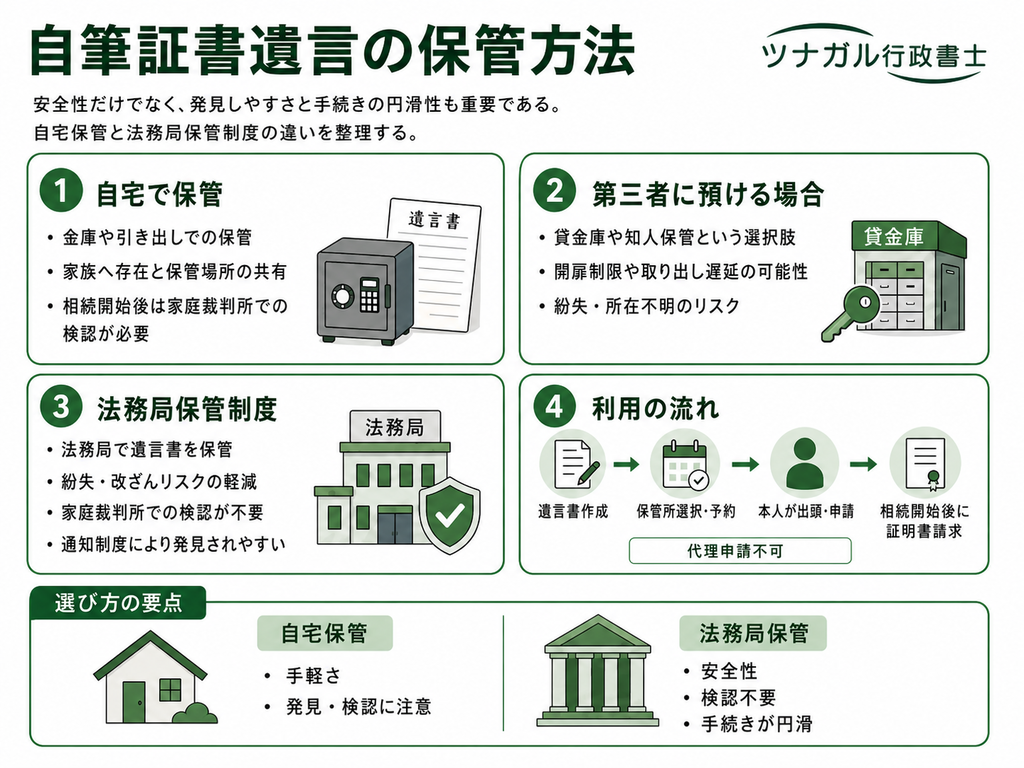 自筆証書遺言の保管方法