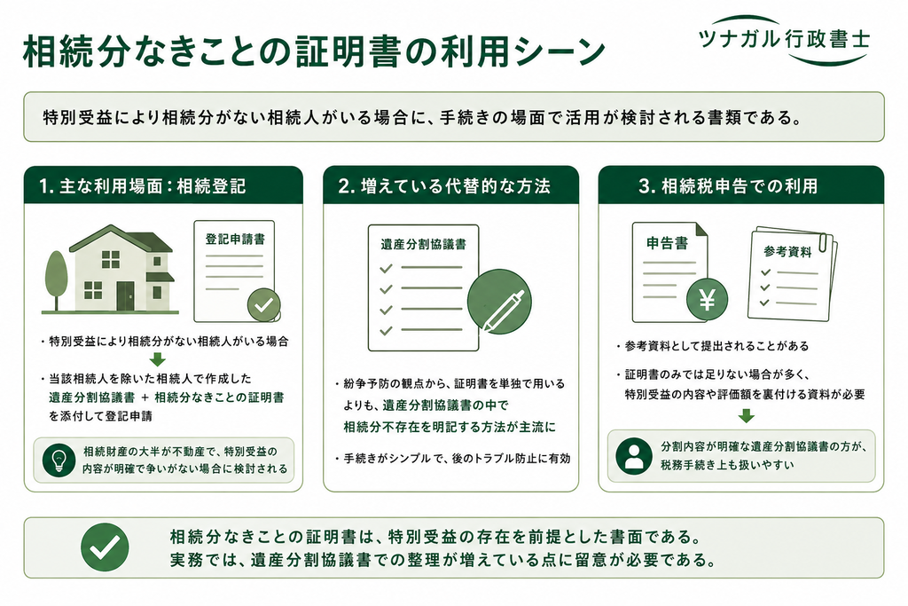相続分なきことの証明書の利用シーン