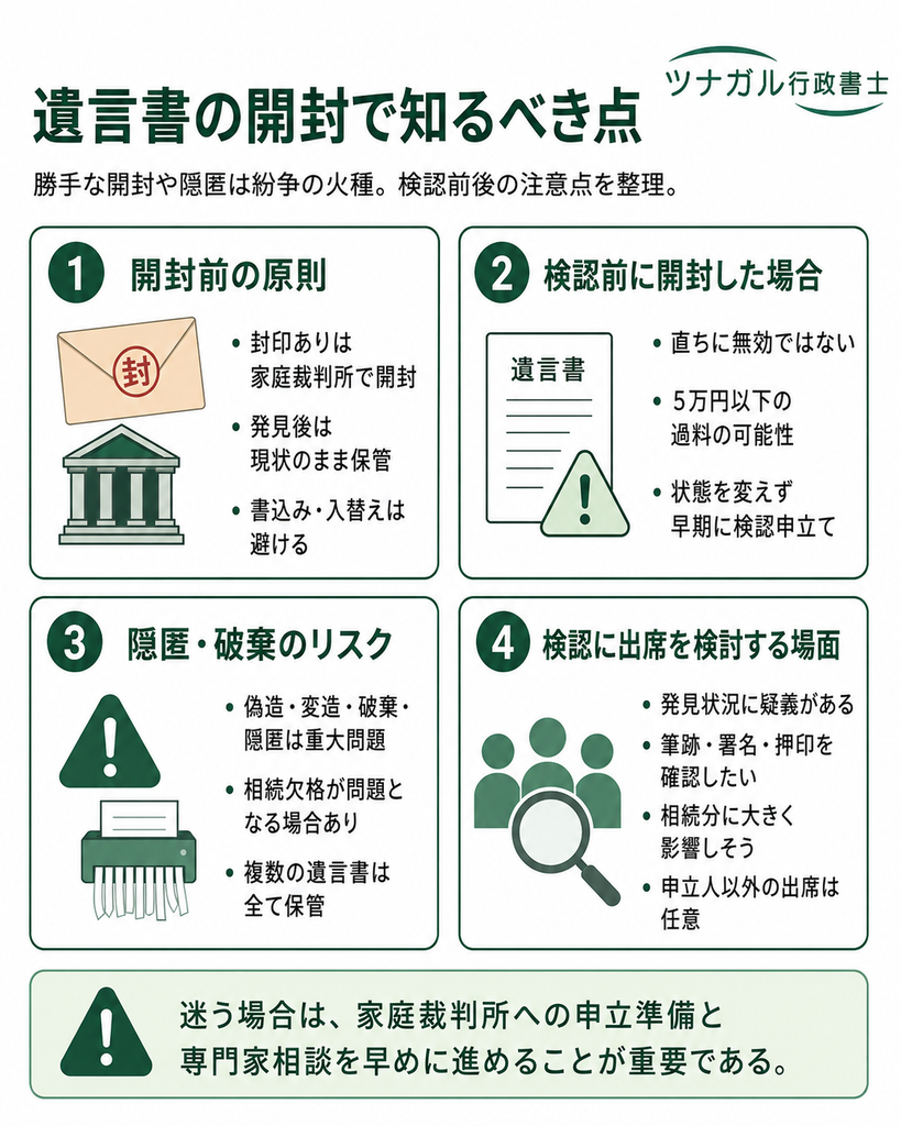 遺言書の開封に関して知っておきたい知識