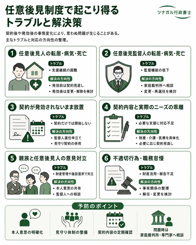 任意後見制度で起こり得るトラブルと解決策
