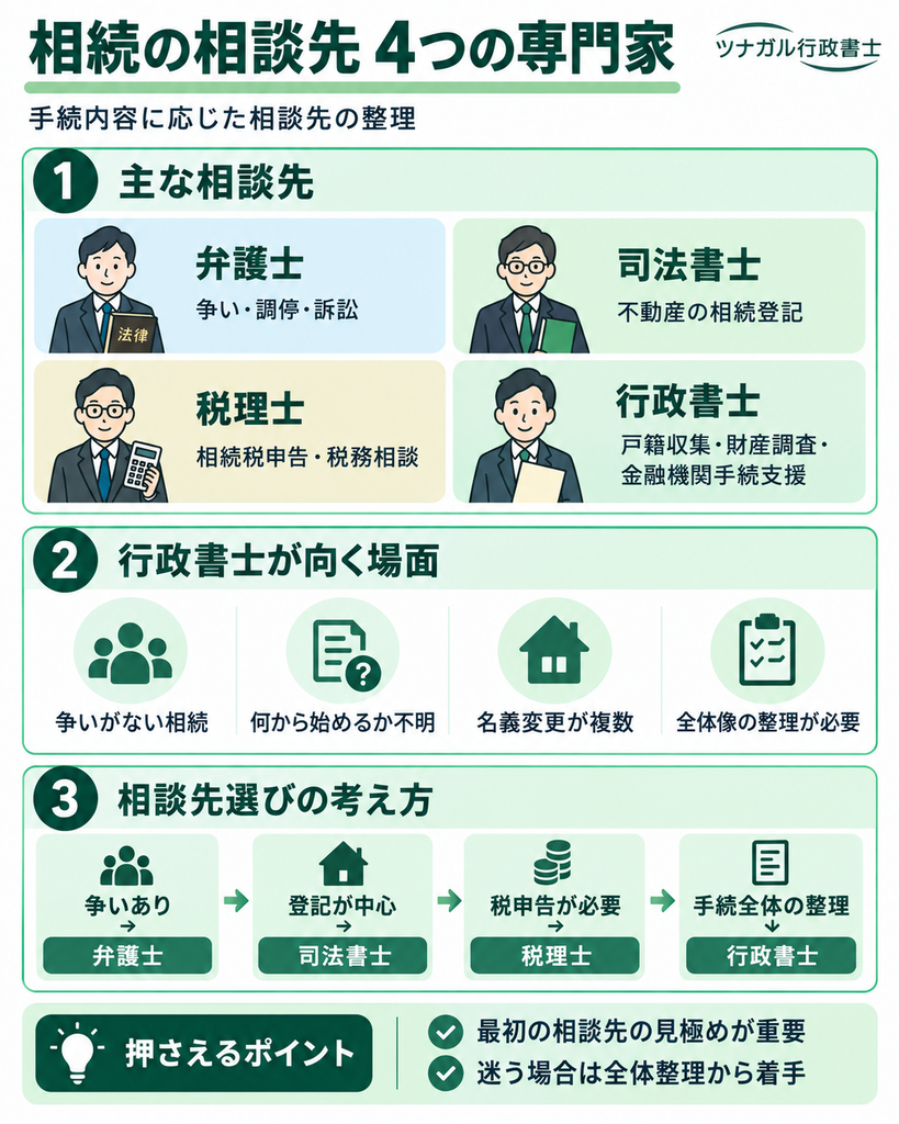 遺産相続について相談できる専門家