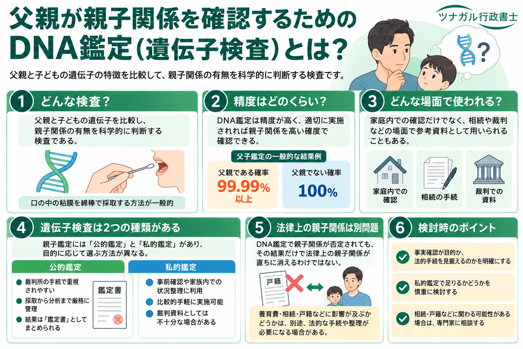 父親が親子関係を確認するためのDNA鑑定（遺伝子検査）とは？