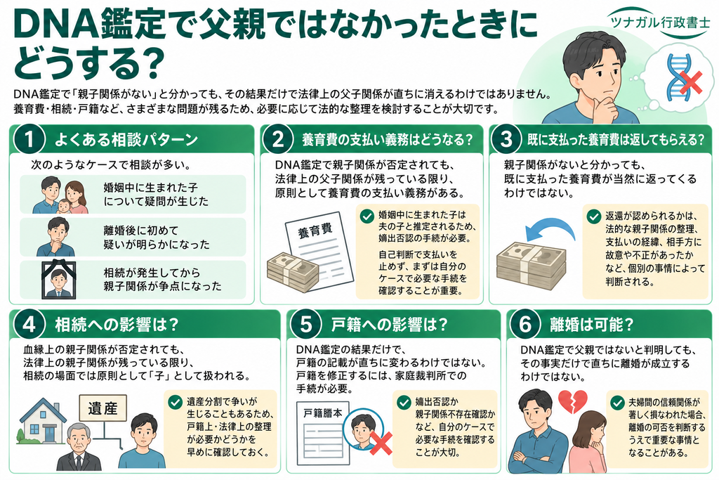 DNA鑑定で父親ではなかったときにどうする？