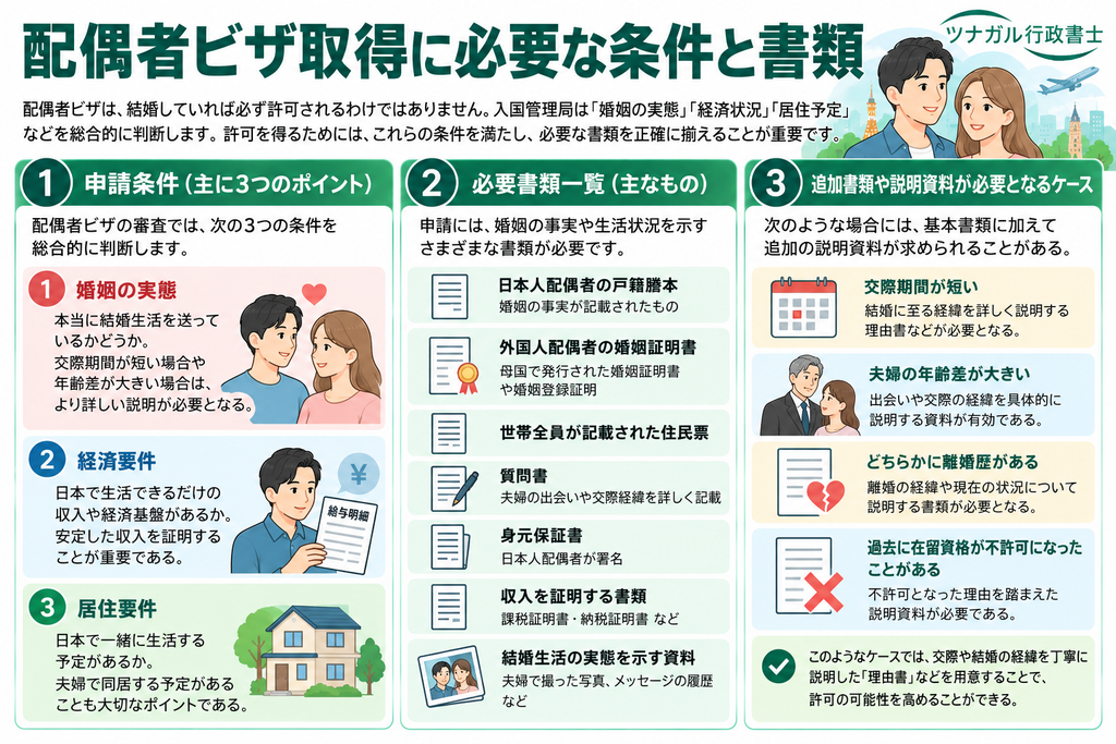 配偶者ビザ取得に必要な条件と書類